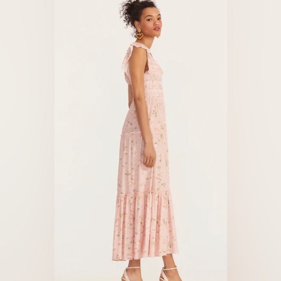 NWT LOVESHACKFANCY - CHESSIE MAXI DRESS - BALLET PINK - Picture 2 of 9